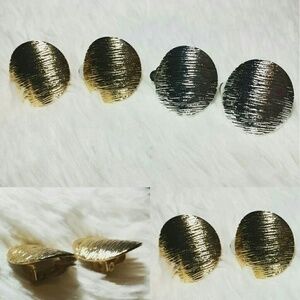 Vintage Style Golden Curvy Clip-On Earrings